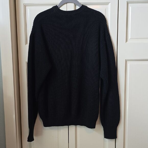 Brandy Melville Black Crewneck Sweater. Classic Cable Knit, One Size. Great Cond - Picture 4 of 7